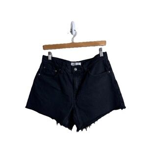 Gap Denim Shorts 28 6R Black Vintage Ultrasoft Denim Short Raw Hem Distressed
